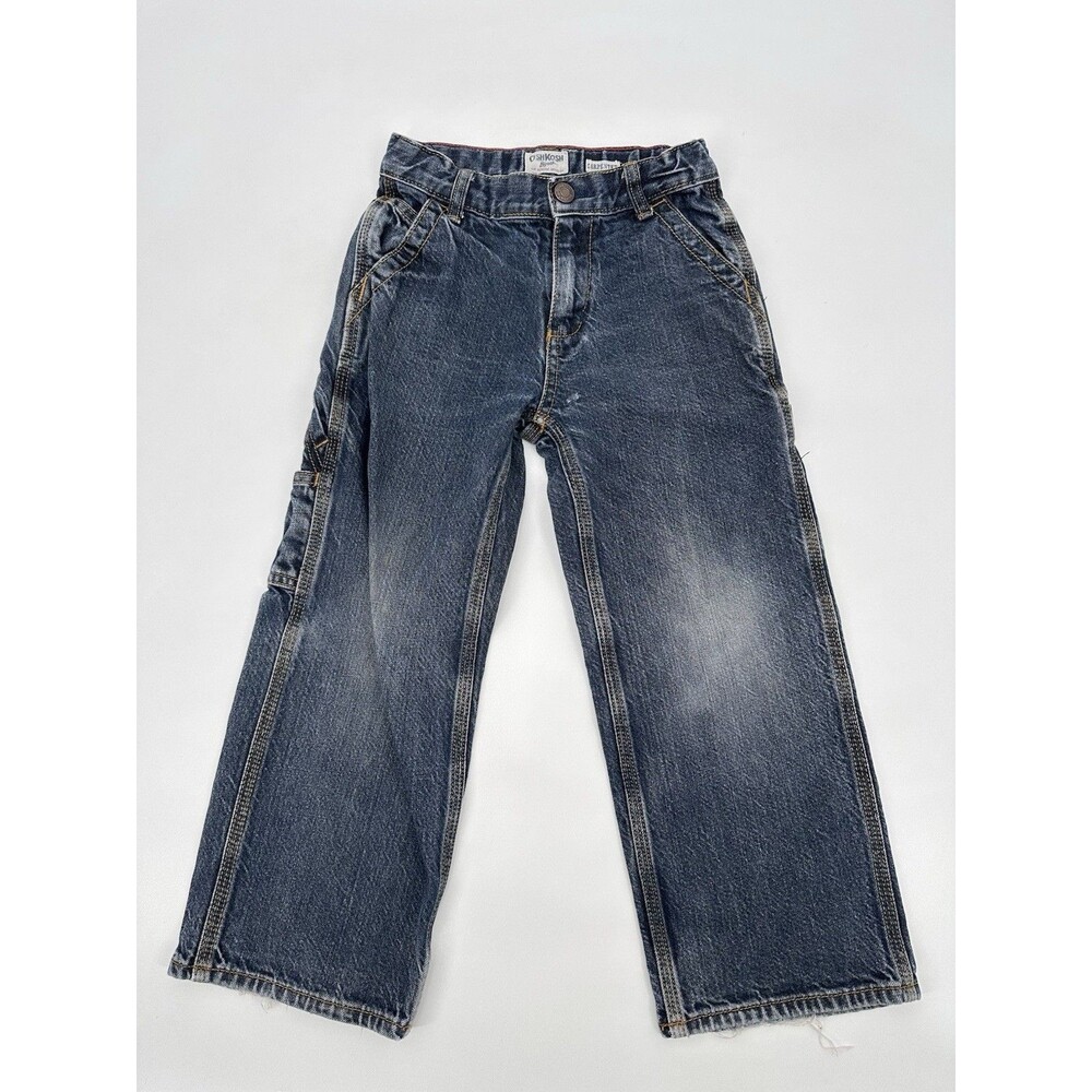 Vintage Oshkosh‎ kids jeans denim carpenter painter cut wide leg size 6  youth